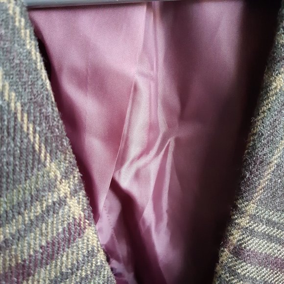 Haggar Tartan Blazer Women's Size 10 With Shoulder Pads - Picture 7 of 16